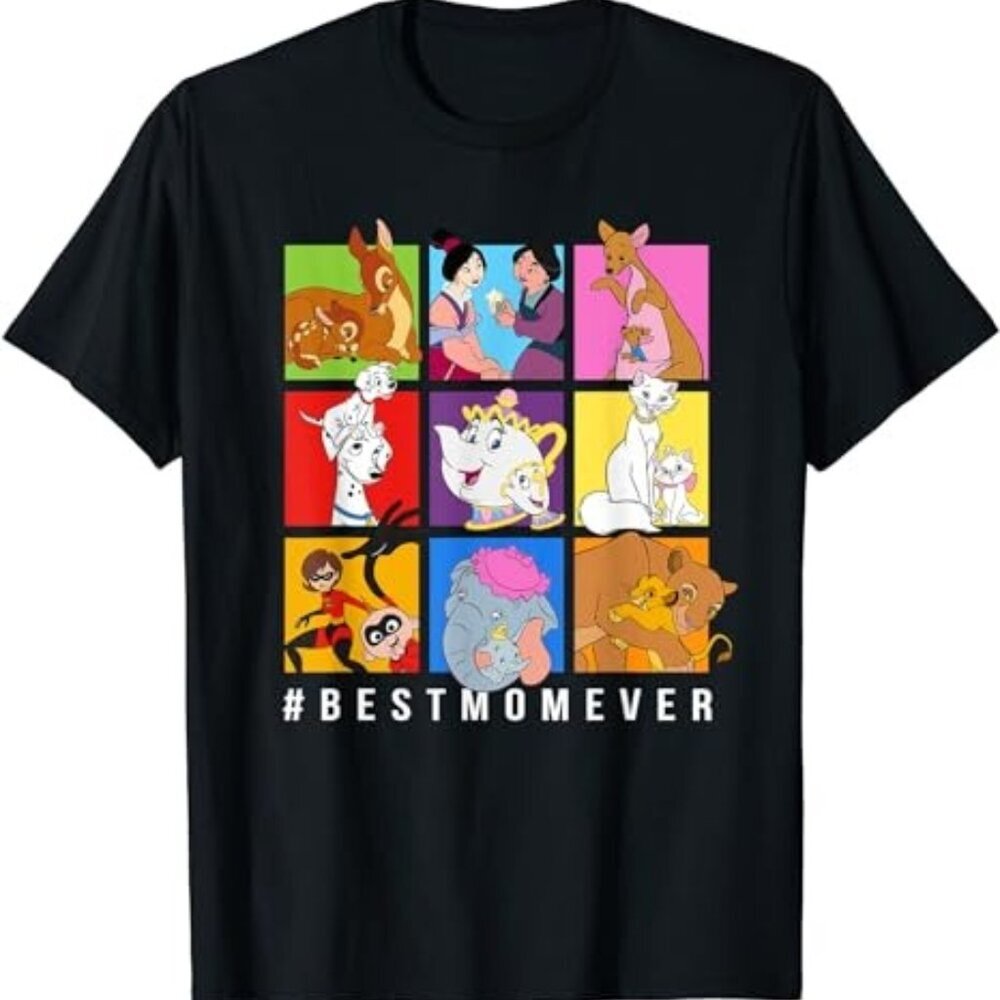 Disney Characters BestMomEver Mothers Day T-Shirt Cute Family Gift Tee 90